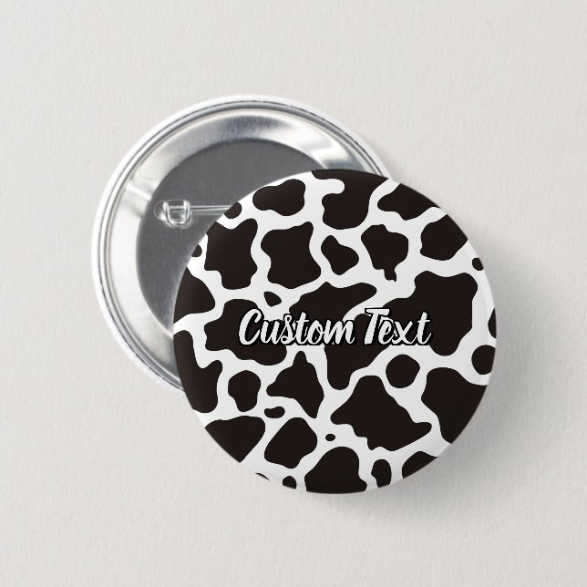 Badge Rond 5 Cm Bouton Motif de vache (Devant & derrière)