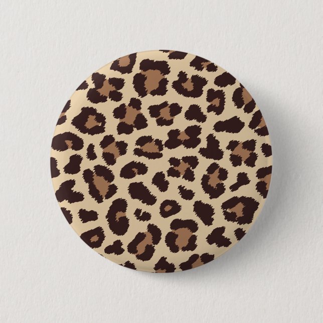Badge Rond 5 Cm Bouton Motif Empreinte de léopard (Devant)