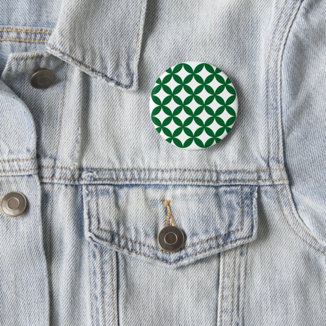Badge Rond 5 Cm Bouton Motif Shippo vert (En situation)