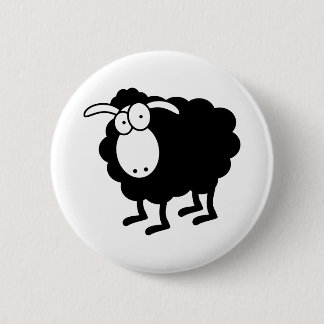 Badge Rond 5 Cm Bouton Mouton Noir
