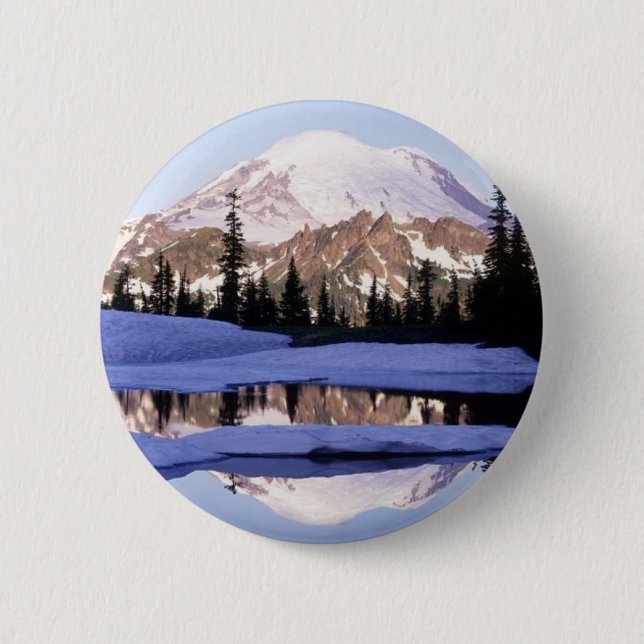 Badge Rond 5 Cm Bouton Mt Rainer (Devant)