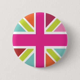 Badge Rond 5 Cm Bouton multi de drapeau de couleur du Royaume-Uni