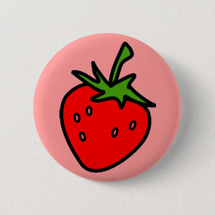 Badge Rond 5 Cm Bouton mûre fraise