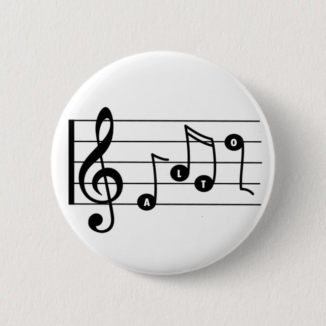 Badge Rond 5 Cm Bouton musical Alto Singer (Devant)