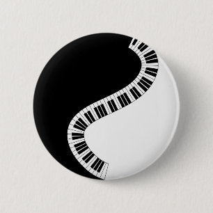 Badge Rond 5 Cm Bouton musical du clavier de piano