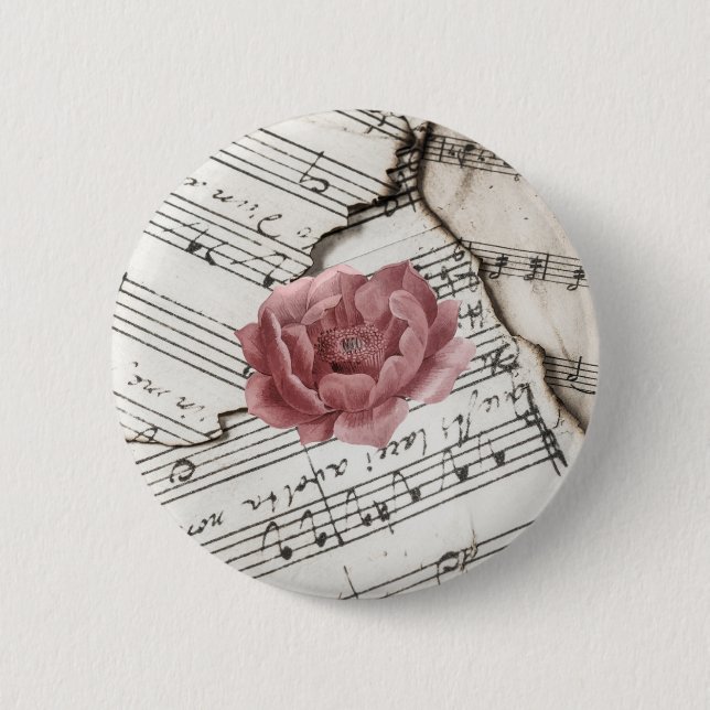 Badge Rond 5 Cm bouton musique (Devant)