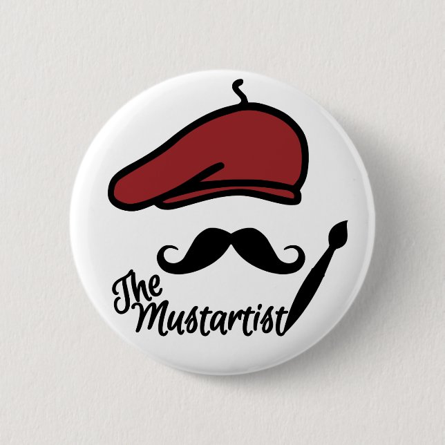 Badge Rond 5 Cm Bouton Mustartist (Devant)