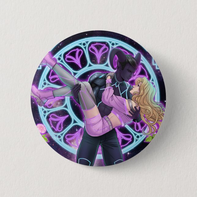 Badge Rond 5 Cm Bouton Mylomon et Daisy (Devant)