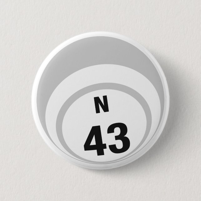 Badge Rond 5 Cm Bouton N43 Bingo Ball (Devant)