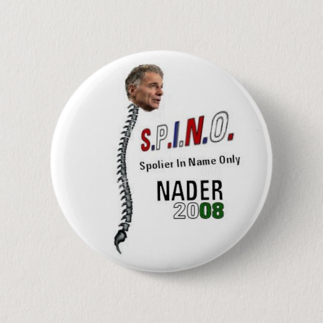 Badge Rond 5 Cm Bouton Nader S.P.I.N.O. (Devant)