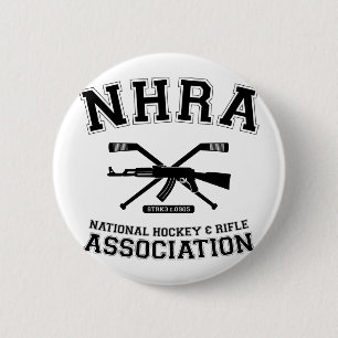 Badge Rond 5 Cm Bouton national d'association d'hockey et de fusil
