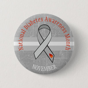 Badge Rond 5 Cm Bouton national de sensibilisation au diabète Mois