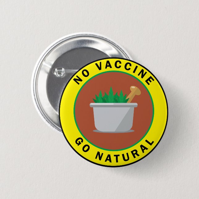 Badge Rond 5 Cm Bouton naturel anti-vaccination Go (Devant & derrière)