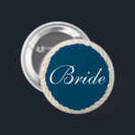 Badge Rond 5 Cm Bouton Nautical Navy Beach Bridal Party - Mariée<br><div class="desc">Cette charmante épingle Bride est parfaite pour votre soirée bachelorette ou douche nuptiale !</div>