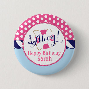 Badge Rond 5 Cm Bouton nautique d'anniversaire