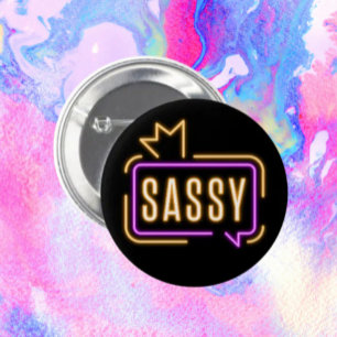Badge Rond 5 Cm Bouton Néon Lumineux Impertinent – Épingle d'Attit