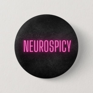 Badge Rond 5 Cm Bouton Neurospicy Neon