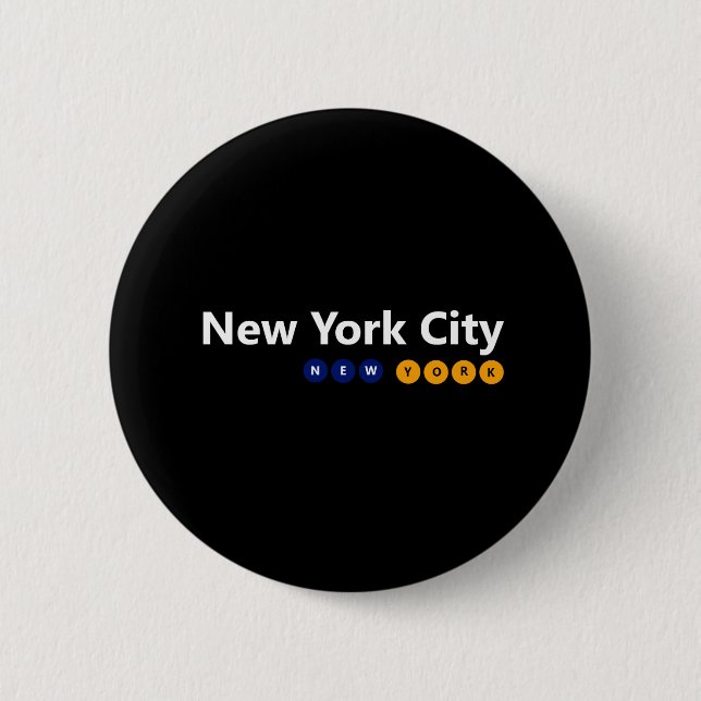 Badge Rond 5 Cm Bouton New York City (Devant)