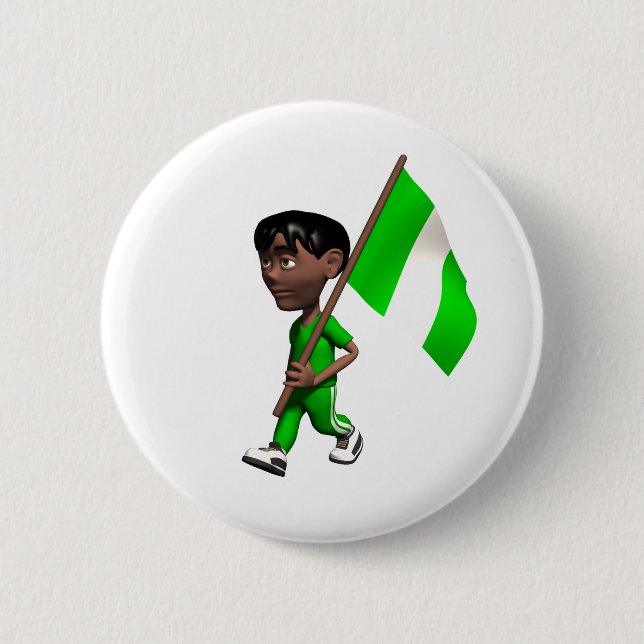 Badge Rond 5 Cm Bouton Nigeria (Devant)