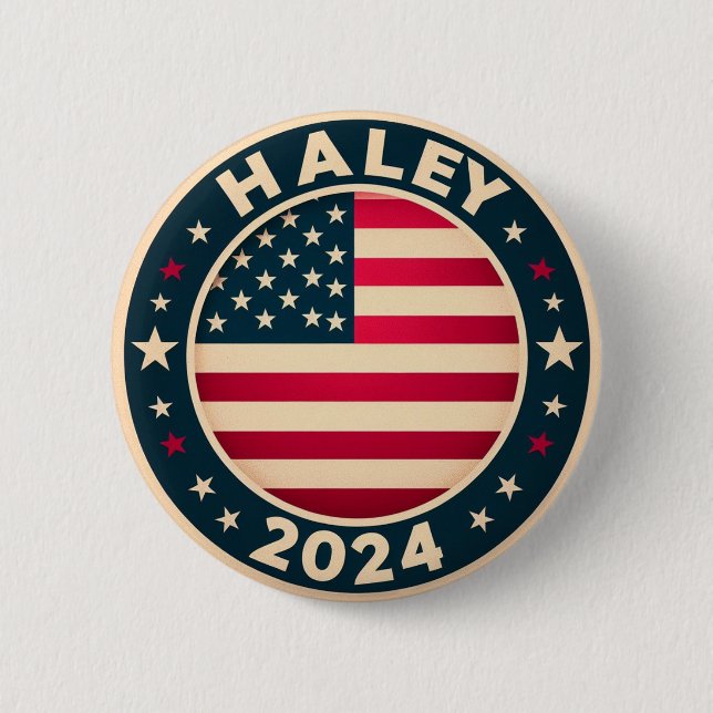 BADGE ROND 5 CM BOUTON NIKKI HALLEY (Devant)