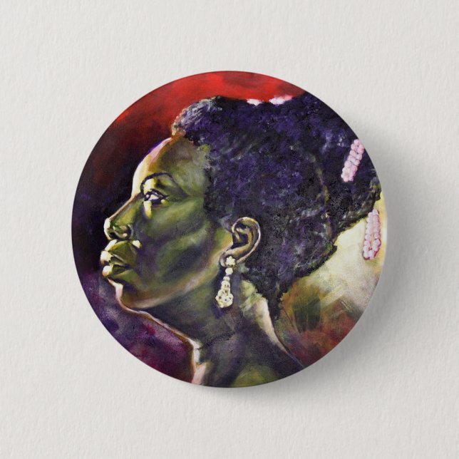 Badge Rond 5 Cm Bouton Nina (Devant)