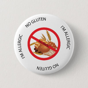 Badge Rond 5 Cm Bouton No Gluten Allergy Alert