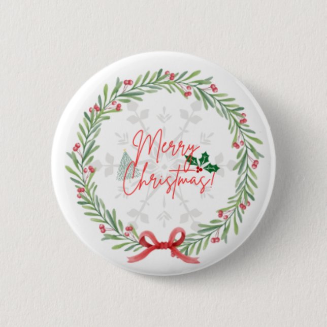 Badge Rond 5 Cm Bouton Noël (Devant)