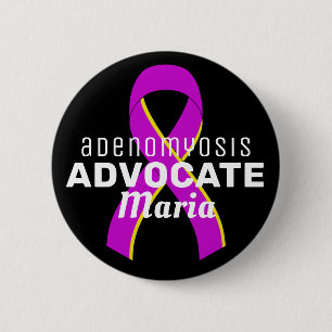 Badge Rond 5 Cm Bouton noir Adenomyosis Advocate Ribbon