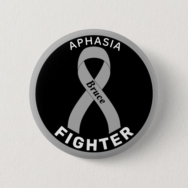 Badge Rond 5 Cm Bouton noir Aphasia Fighter Fighter (Devant)