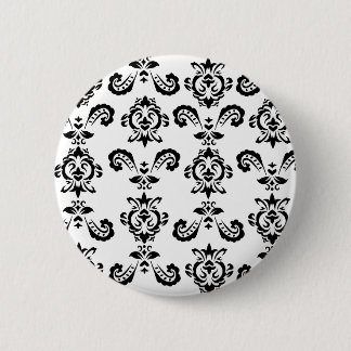 Badge Rond 5 Cm Bouton noir baroque