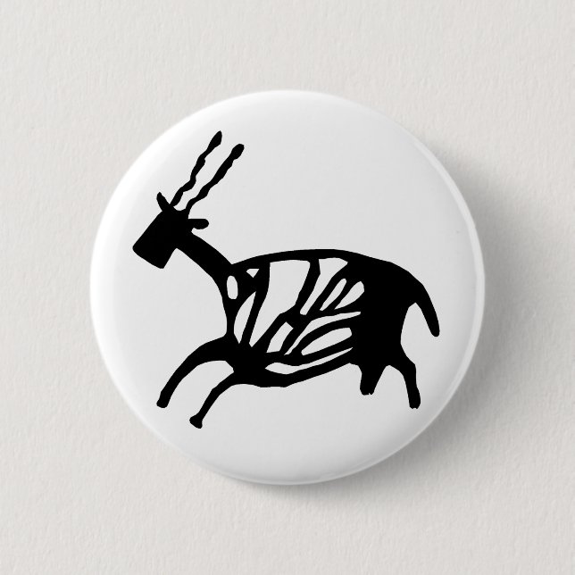 Badge Rond 5 Cm Bouton noir Buck (Devant)