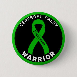 Badge Rond 5 Cm Bouton noir Cérébral Palsy Warrior