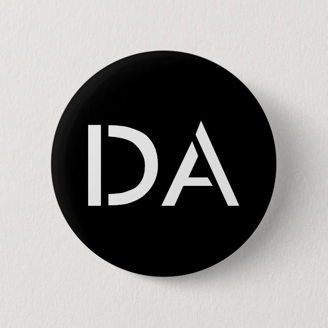 Badge Rond 5 Cm Bouton noir classique du DA (Devant)