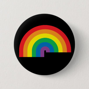 Badge Rond 5 Cm Bouton noir d'arc-en-ciel