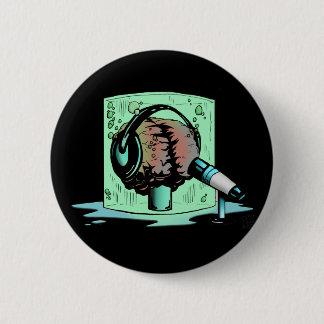 Badge Rond 5 Cm Bouton noir de cerveau