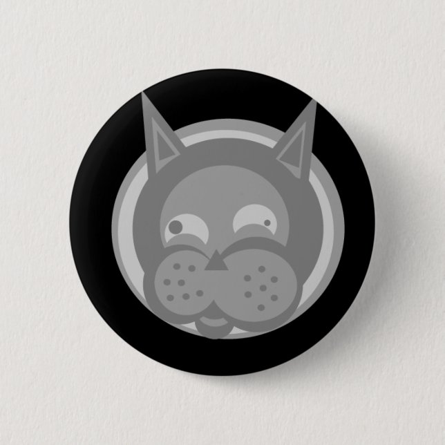 Badge Rond 5 Cm Bouton noir de chats de Weirdy (Devant)
