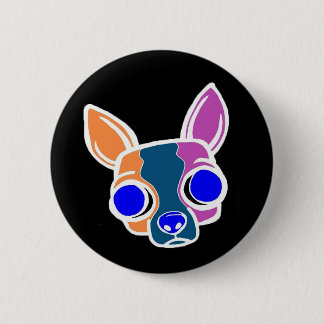 Badge Rond 5 Cm Bouton noir de chiot de moine