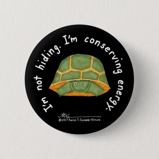 Badge Rond 5 Cm Bouton noir de conservation d'énergie (Devant)