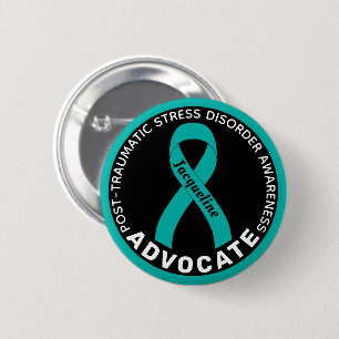 Badge Rond 5 Cm Bouton noir de défenseur de la sensibilisation au