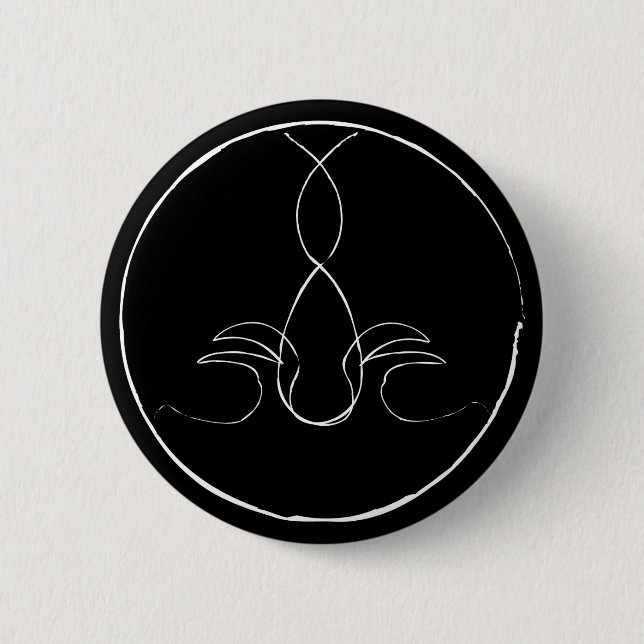 Badge Rond 5 Cm Bouton noir de gnôle (Devant)