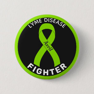 Badge Rond 5 Cm Bouton noir de la lutte contre la maladie de Lyme