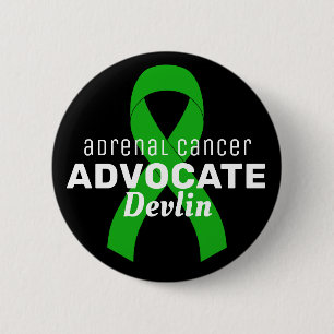 Badge Rond 5 Cm Bouton noir de l'avocat du cancer surrénal