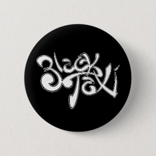 Badge Rond 5 Cm Bouton noir de logo de taxi
