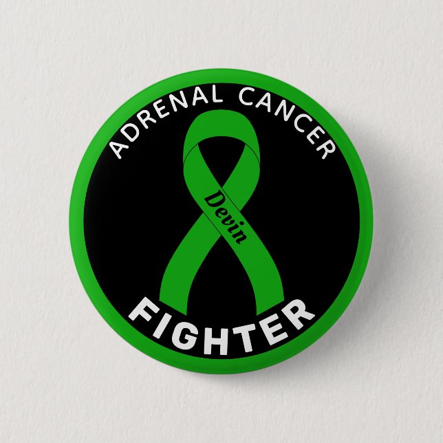 Badge Rond 5 Cm Bouton noir de lutte contre le cancer surrénal (Devant)