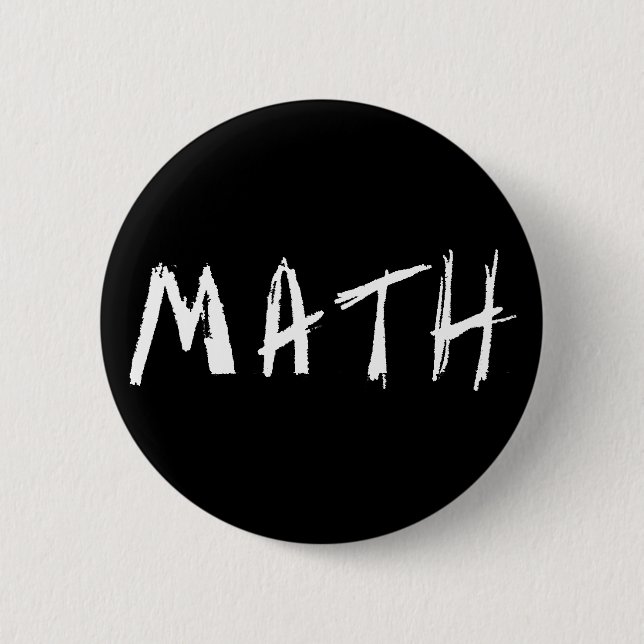 Badge Rond 5 Cm Bouton noir de maths (Devant)