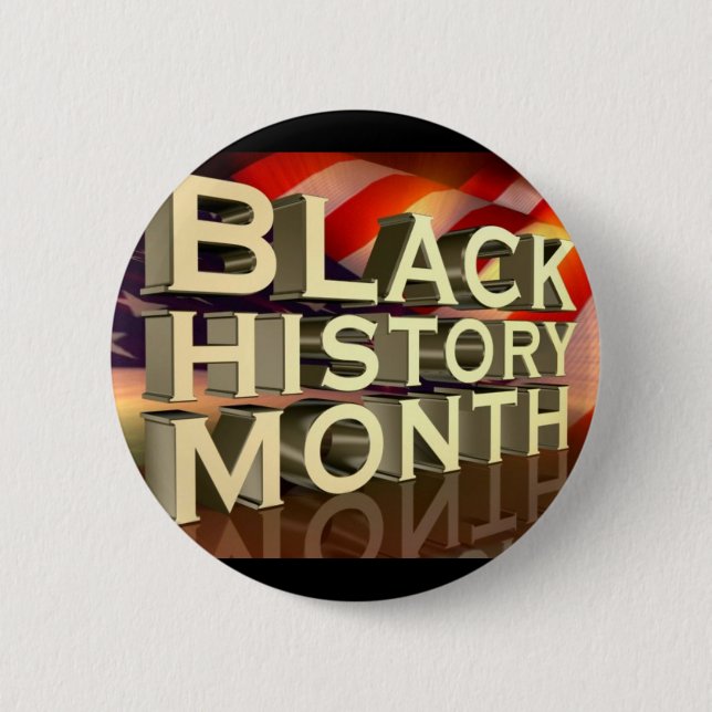 Badge Rond 5 Cm Bouton noir de mois d'histoire (Devant)