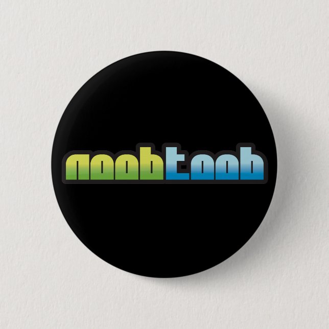 Badge Rond 5 Cm Bouton noir de Noobtoob (Devant)