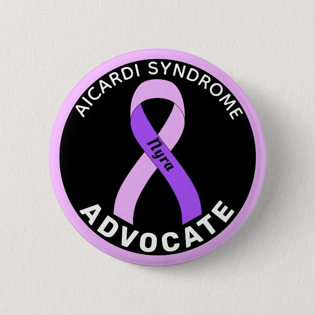 Badge Rond 5 Cm Bouton noir de ruban Aicardi Syndrome Advocate (Devant)