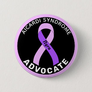 Badge Rond 5 Cm Bouton noir de ruban Aicardi Syndrome Advocate