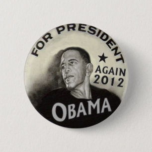 Badge Rond 5 Cm Bouton Noir d'Obama 2012